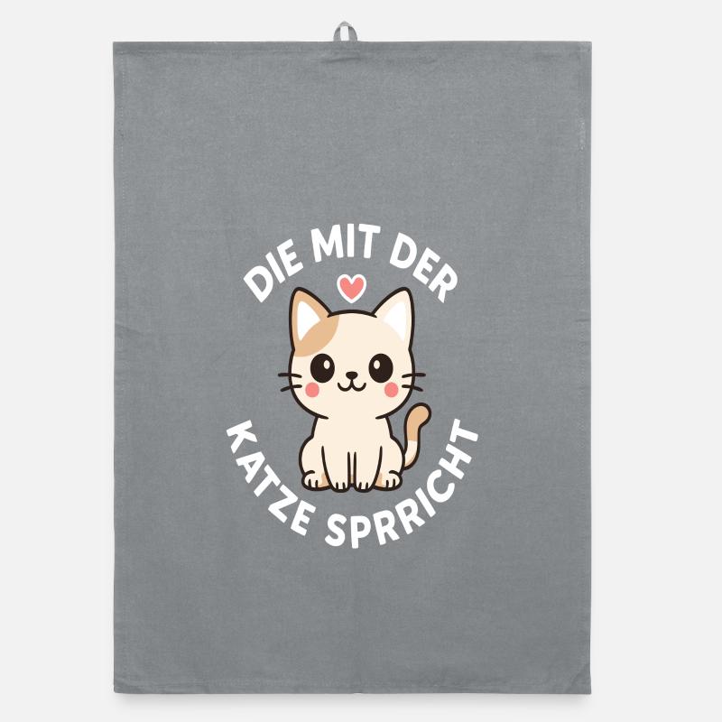Amour de chat - maman chat Torchon bio