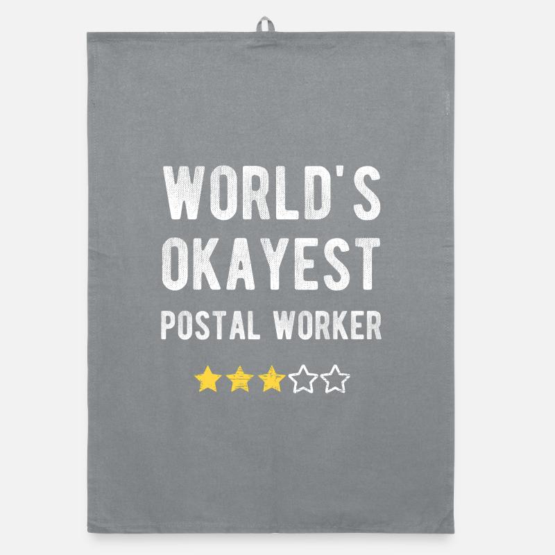 World’s Okayest Postal Worker Postbote Humor Organic Geschirrtuch