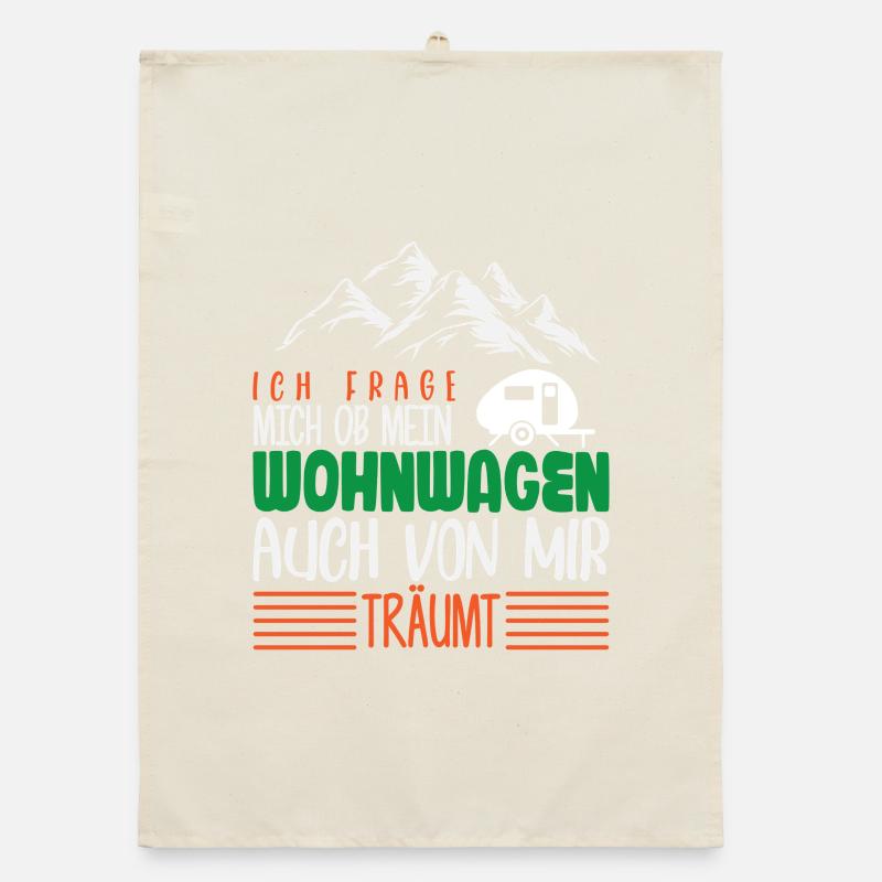Camper Camping Caravan Saying Organic dish towel