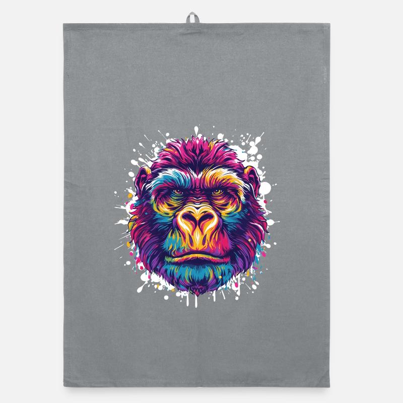 Gorilla Farbklecks Tier Organic Geschirrtuch