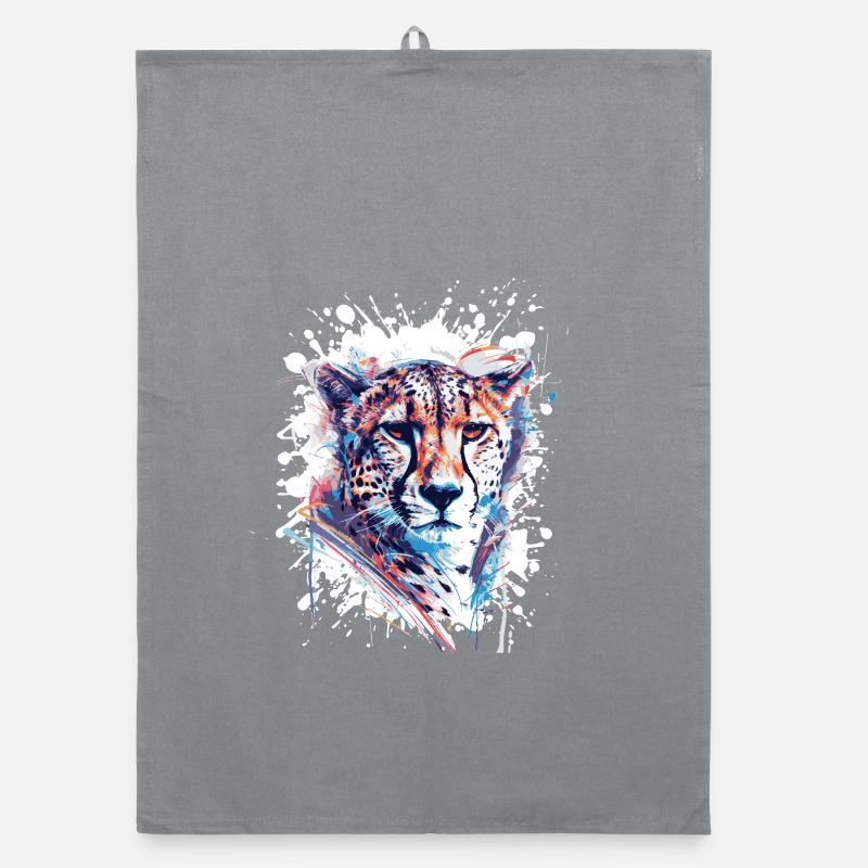 Leopard Splatter Aquarell Organic Geschirrtuch