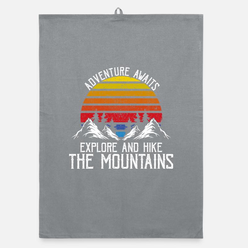 Adventure Awaits Explore Hike Mountain Trails Organic Geschirrtuch