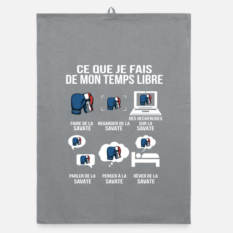 Ce que je fais de mon temps libre Boxe française Torchon bio