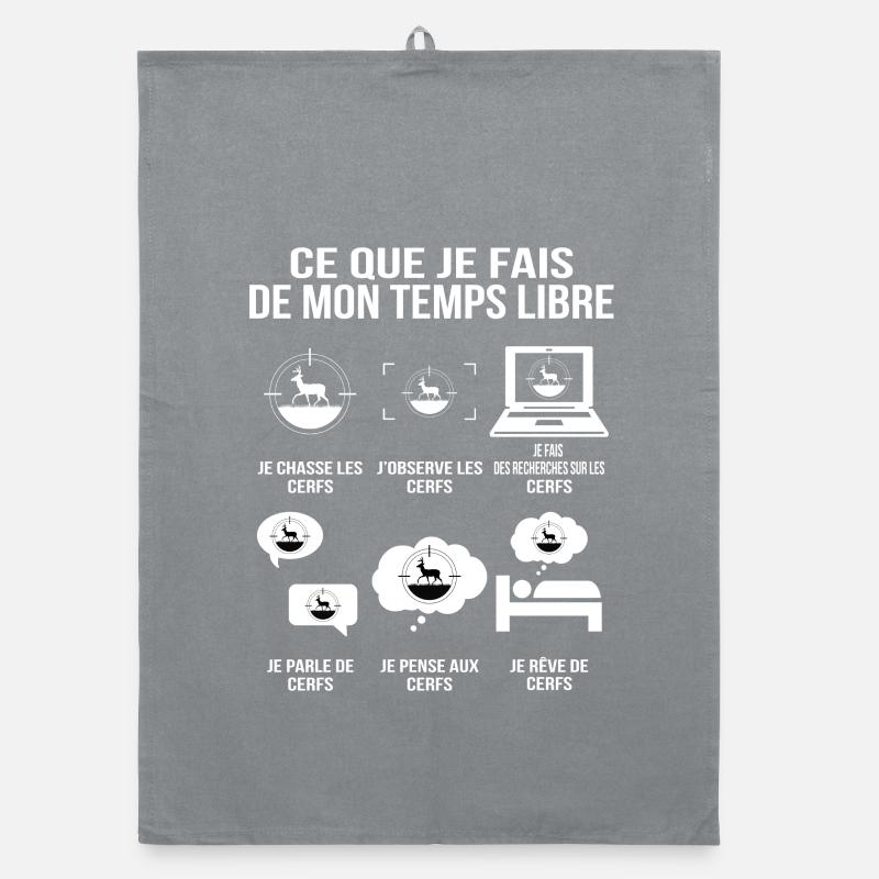 Ce que je fais de mon temps libre humour chasseur Torchon bio
