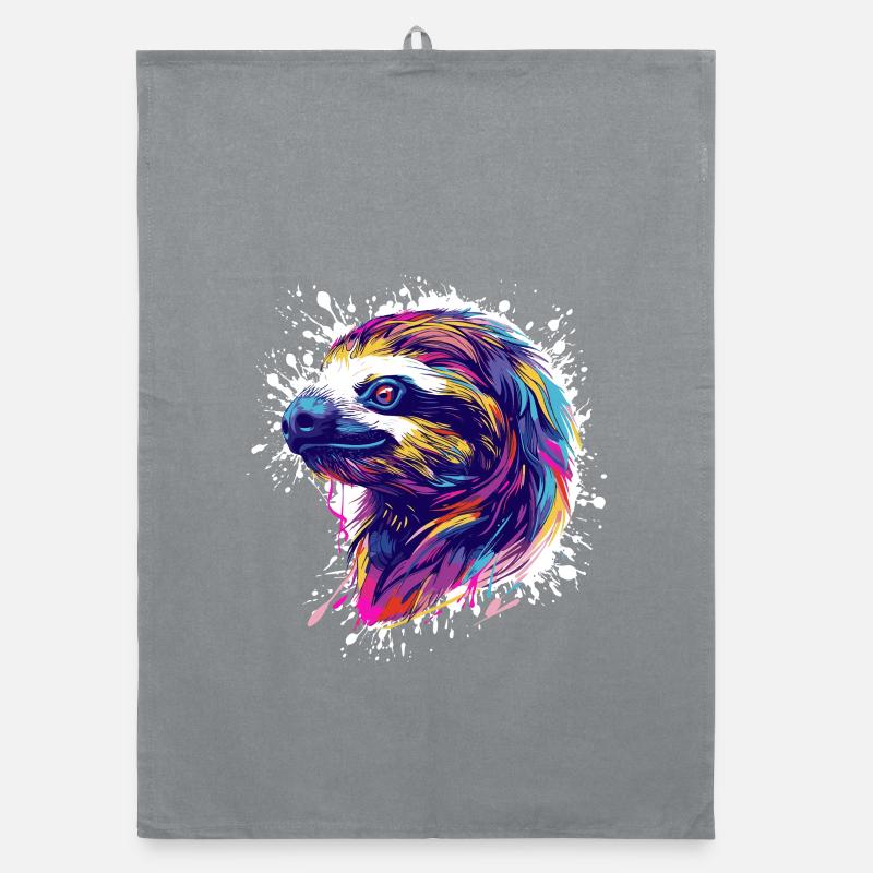 Faultier Sloth Splatter Organic dish towel
