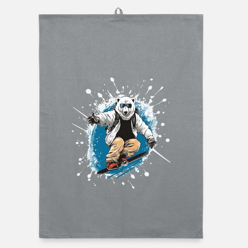Polar Bear Snowboard Polar Bear Organic dish towel