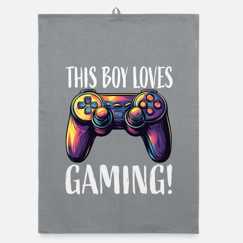 Dieser Junge liebt Gaming Controller Organic Geschirrtuch