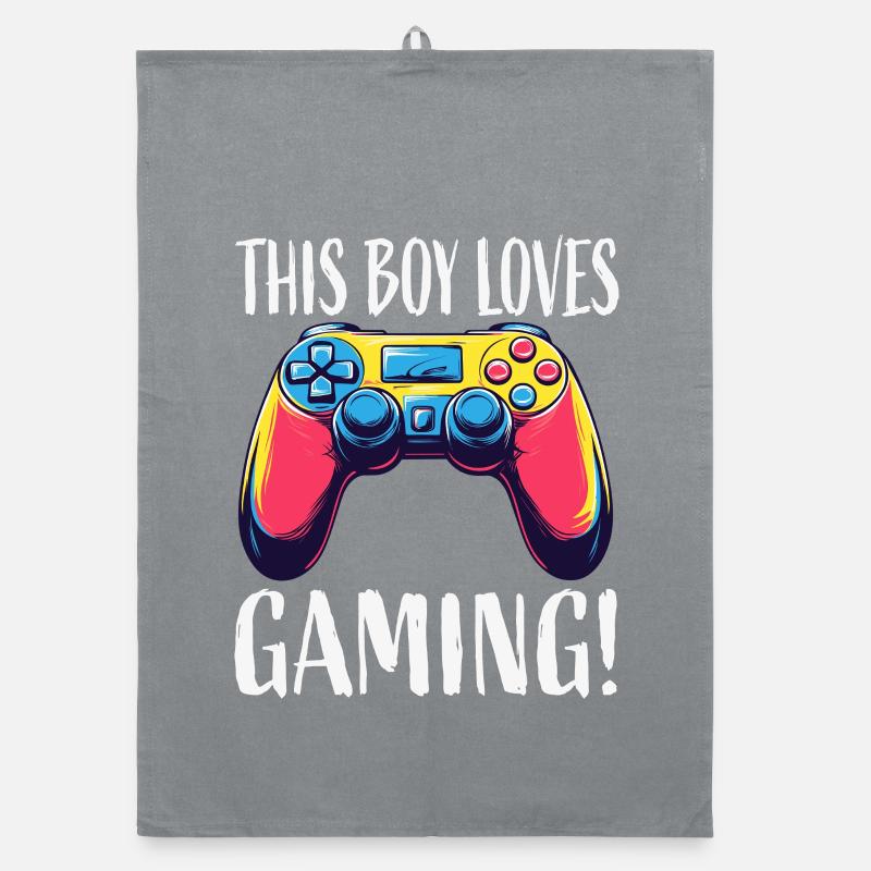 Junge liebt Gaming Controller Organic Geschirrtuch