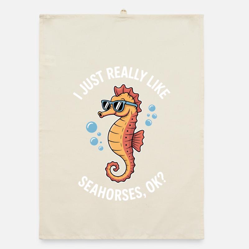 Hippocampe qui dit un drôle d’hippocampe Cadeau Torchon bio