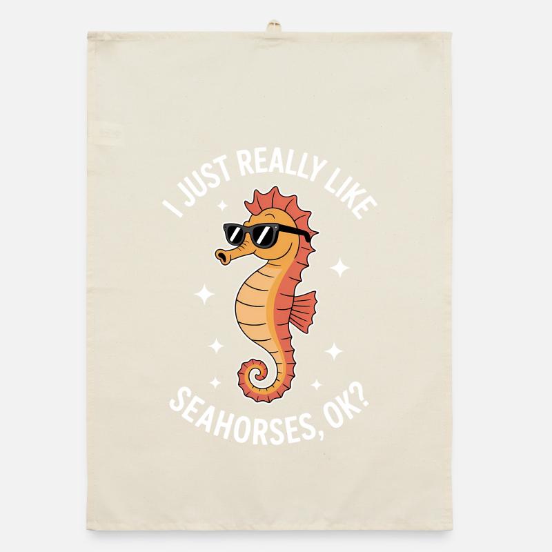 Hippocampe qui dit un drôle d’hippocampe Cadeau Torchon bio