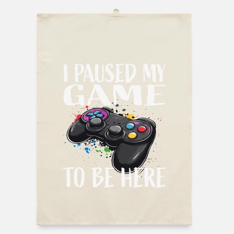 Spielpause Controller Spruch Organic dish towel