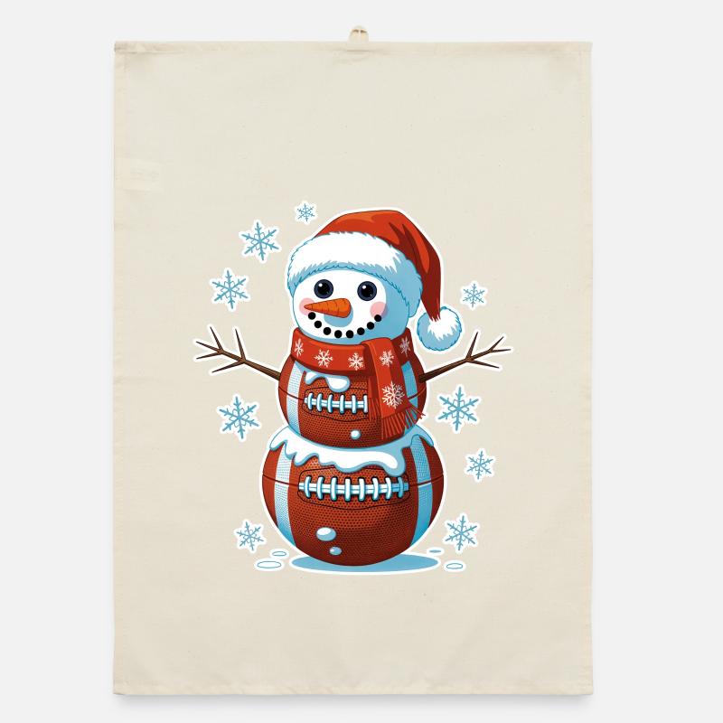 Basketball Snowman Stack Organic dish towel