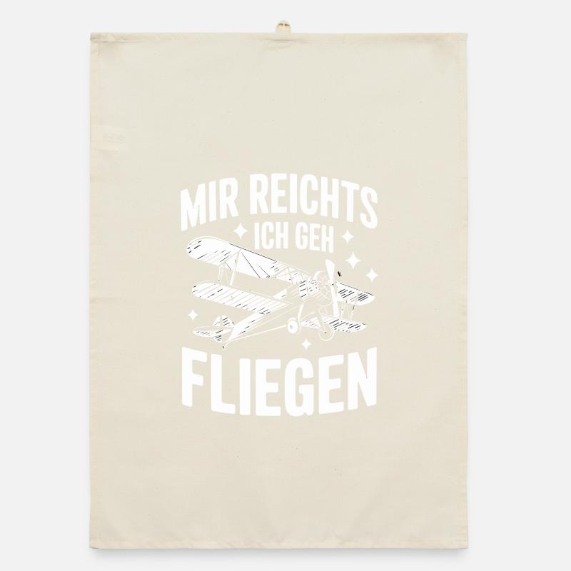 I've had enough, I'm going to fly, biplane, pilot Organic dish towel