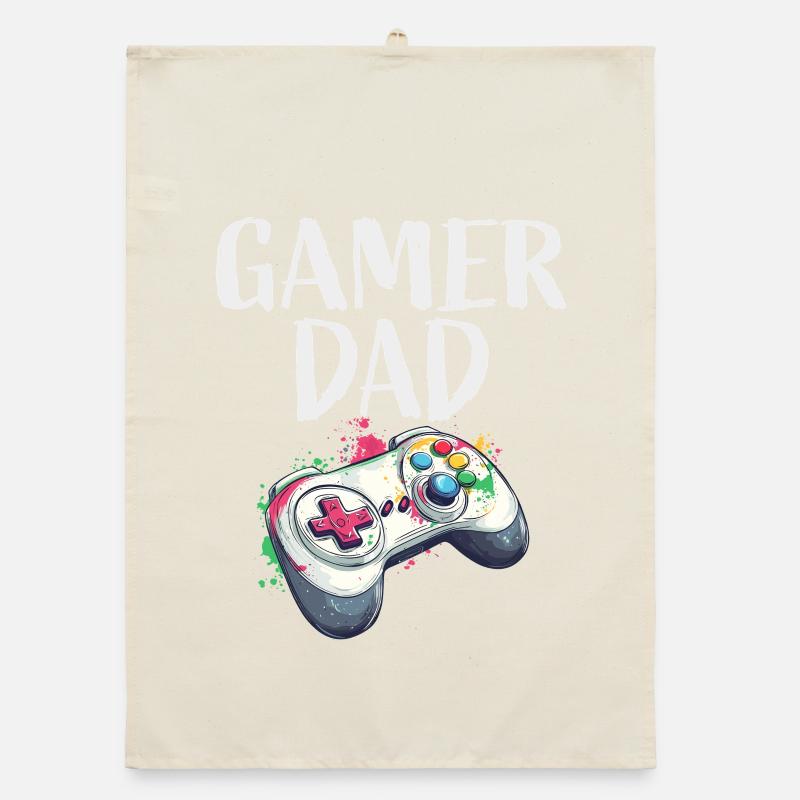 Gamer Dad Controller Splash Organic dish towel