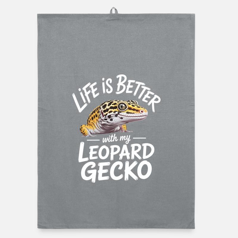 Life is Better with Leopard Gecko Tee Organic dish towel