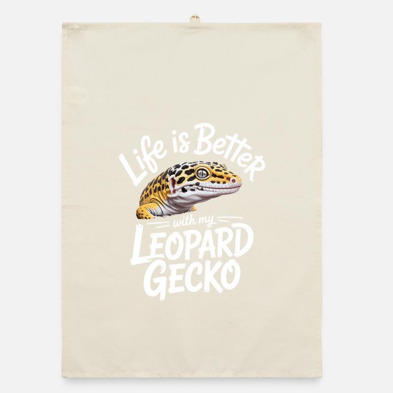 Life is Better with Leopard Gecko Organic dish towel