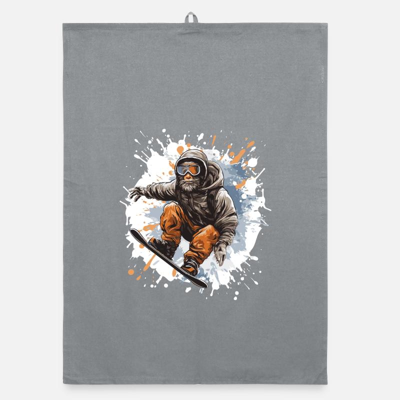 Affe Snowboard Organic Geschirrtuch