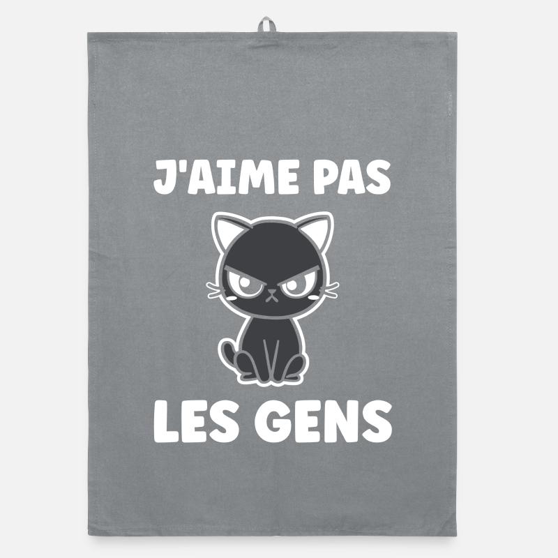 Chat grognon J'aime pas les gens Torchon bio