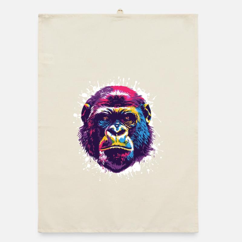 Gorilla Pop Art Monkey Monkey Organic dish towel