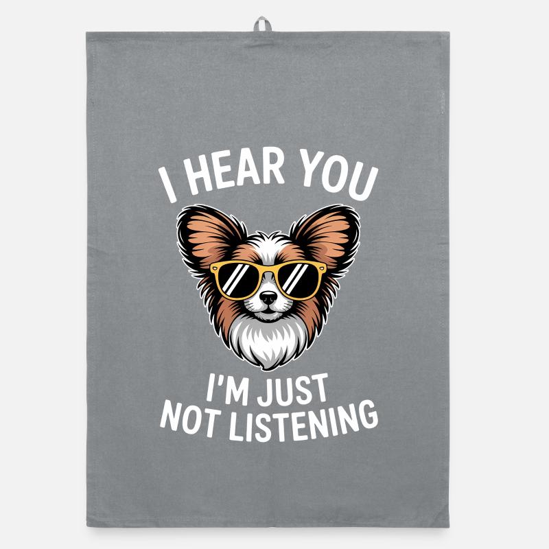 Papillon Sprüche Hunde Lustiges Papillon Geschenk  Organic Geschirrtuch