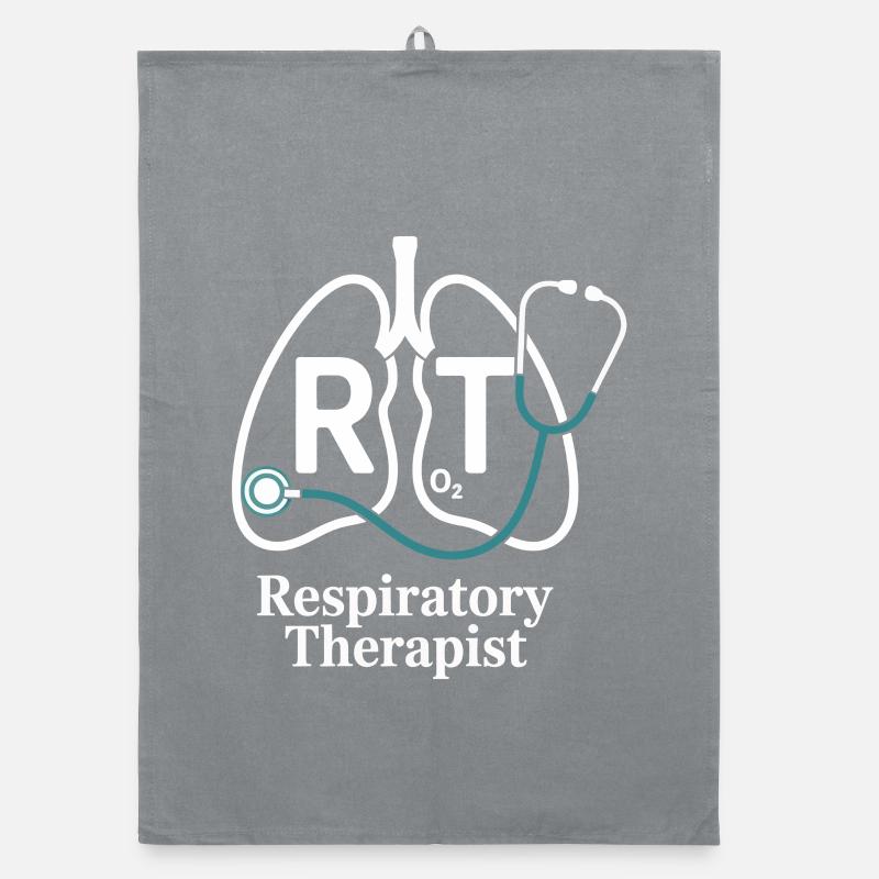 Respiratory Therapy RT Logo Lung Stethoscope Organic dish towel