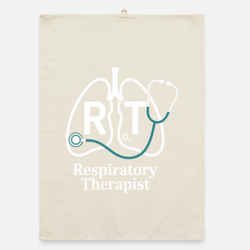 Respiratory Therapy RT Logo Lung Stethoscope Organic dish towel