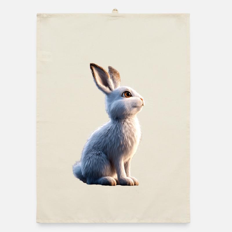 Mountain Rabbit Arctic Hare Albino Rabbit White Rabbit Organic dish towel