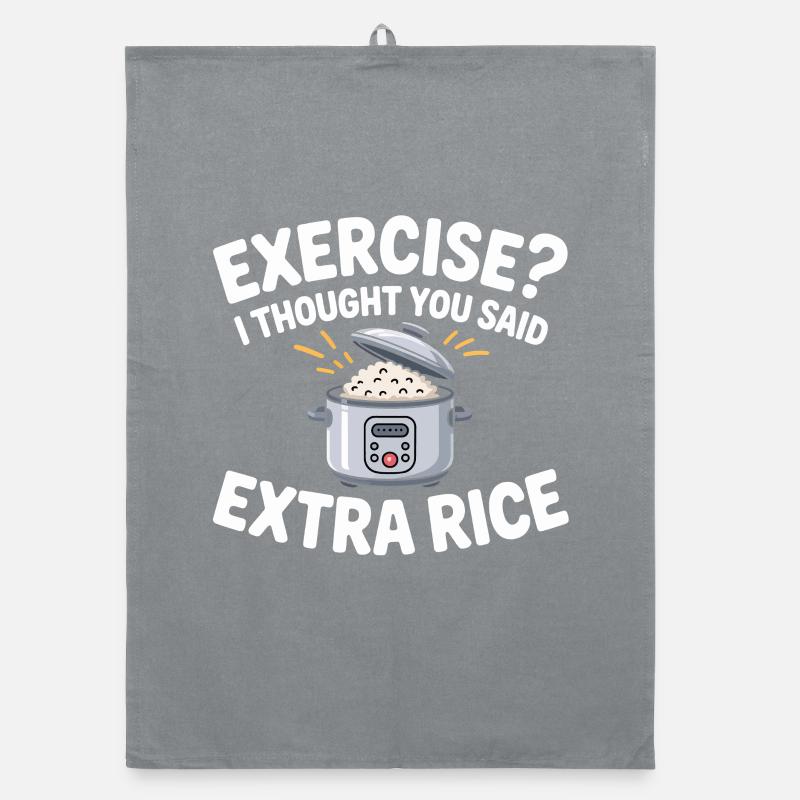 Blague sur le riz : Riz en extra - Torchon bio - bruyère