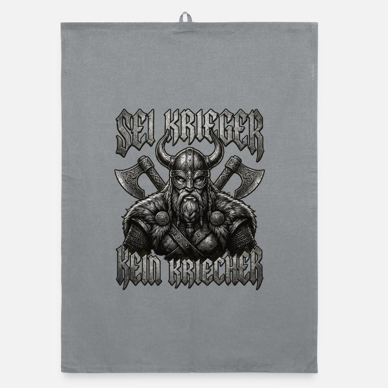 Be a warrior, not a creeper, Viking beard Organic dish towel