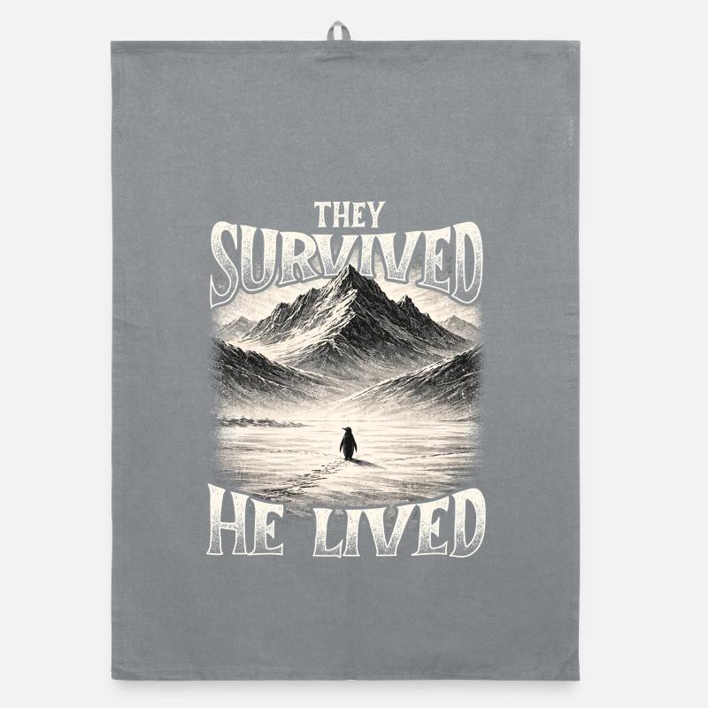 Sie überlebten He Lived Penguin Meme existenziell Organic Geschirrtuch