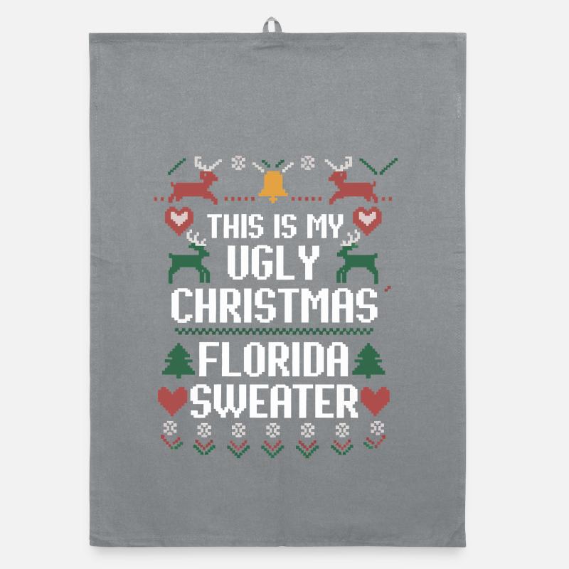 Florida Ugly Christmas Pullover Organic Geschirrtuch