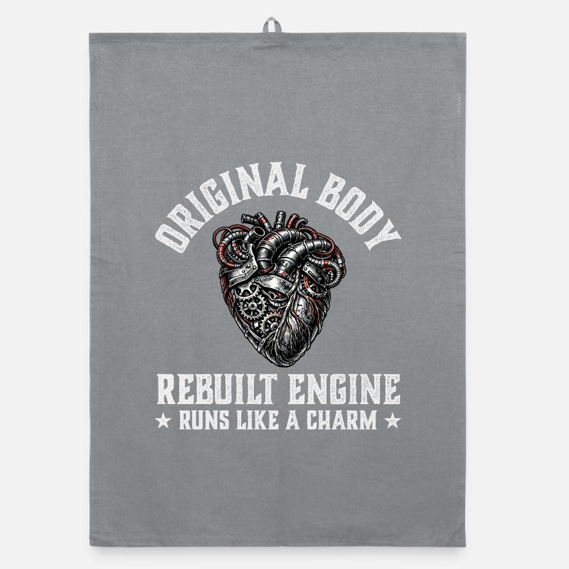 Original Body Rebuilt Engine Heart Surgery Organic dish towel