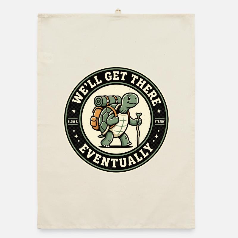 We ll Get There Eventually Wander Schildkröte Organic Geschirrtuch