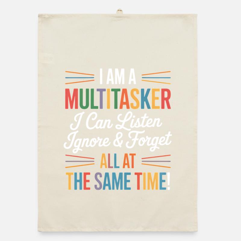 Multitasker Sayings Sarcasm Office Humor Gift Organic dish towel