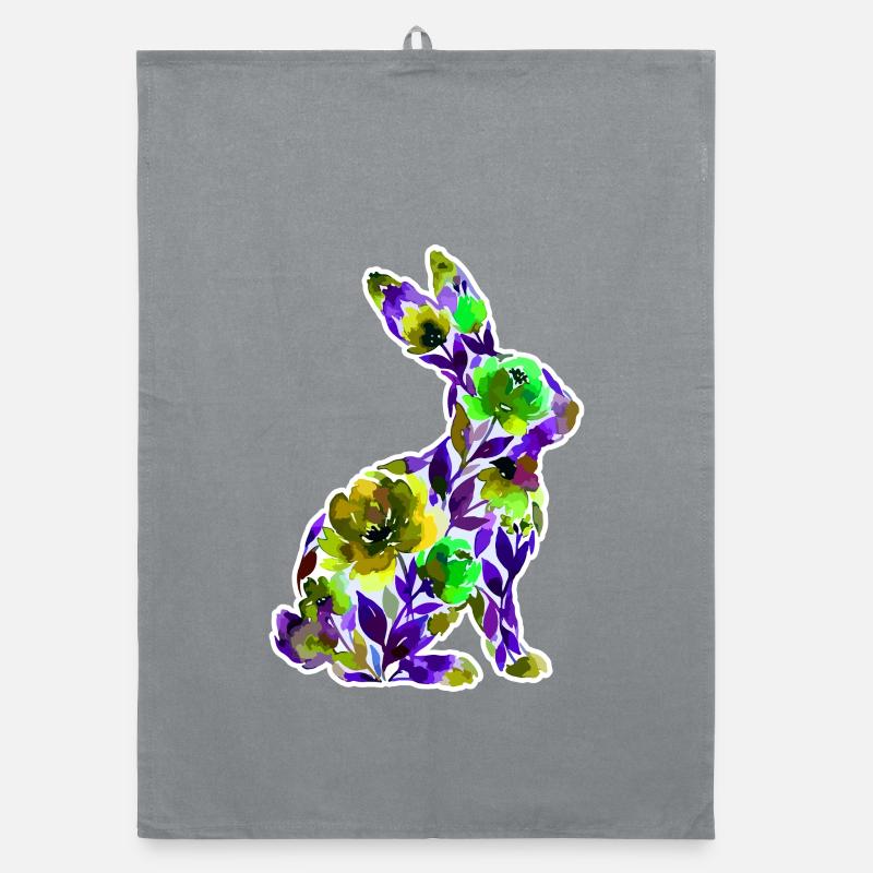Fleurs en forme de lapin Torchon bio