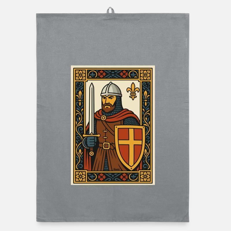 Emblème de tuile de chevalier médiéval Torchon bio