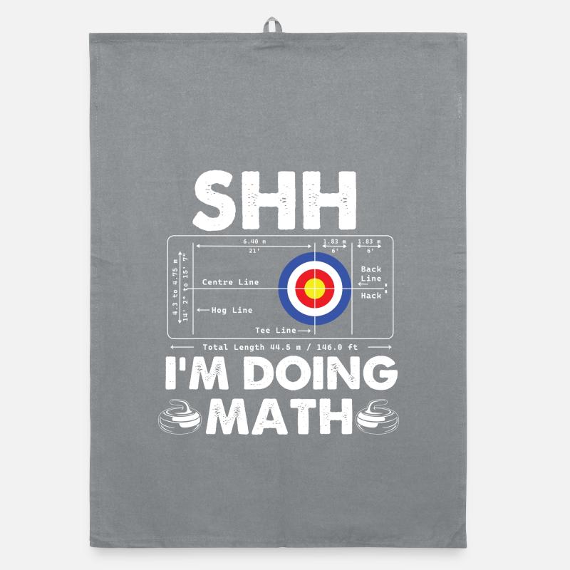 Shh Im Doing Math Curling Curler Humor Organic dish towel