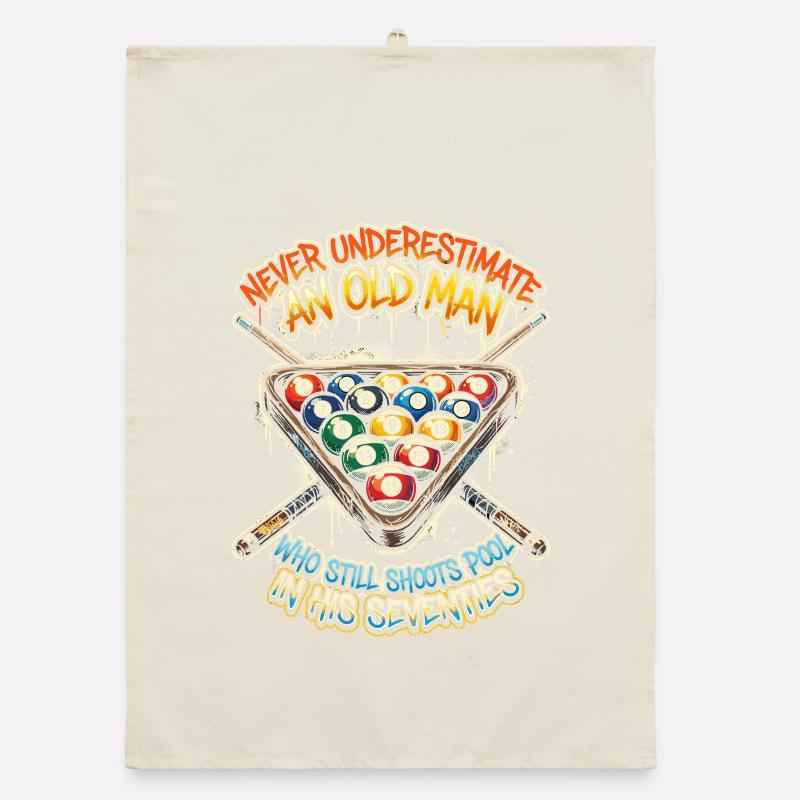 Never underestimate old man pool Organic dish towel