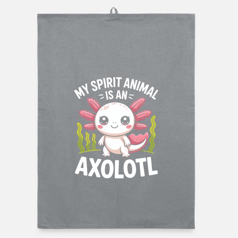 Axolotl Geisttier-Design Organic Geschirrtuch