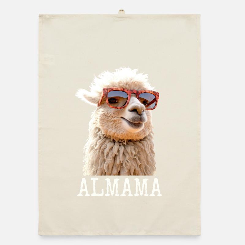 Almama Süßes Alpaka Mama Muttertag Lama Mom Mutter Organic Geschirrtuch
