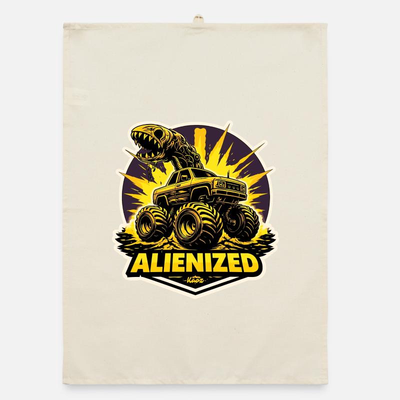 Alienized Monster Truck Organic dish towel