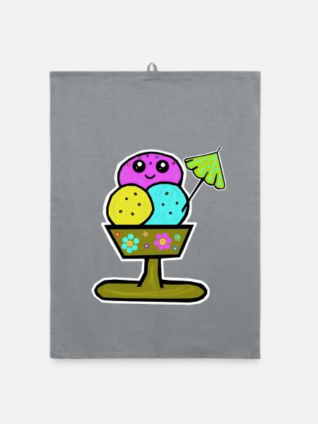 Glace colorée Sundae Glace Glace Glace - Torchon bio - bruyère - Devant