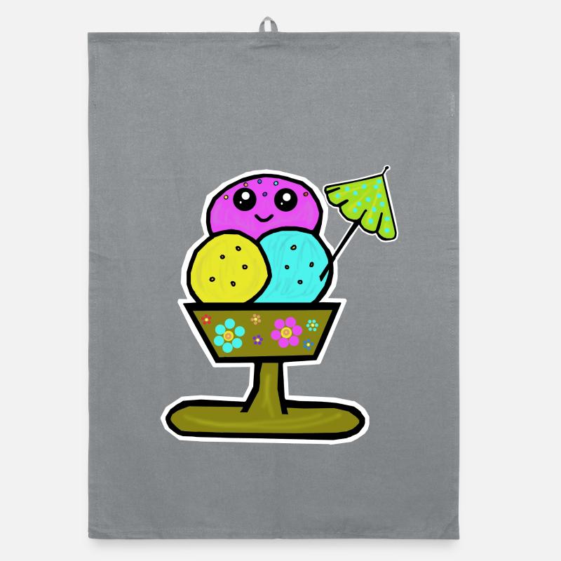Glace colorée Sundae Glace Glace Glace Torchon bio