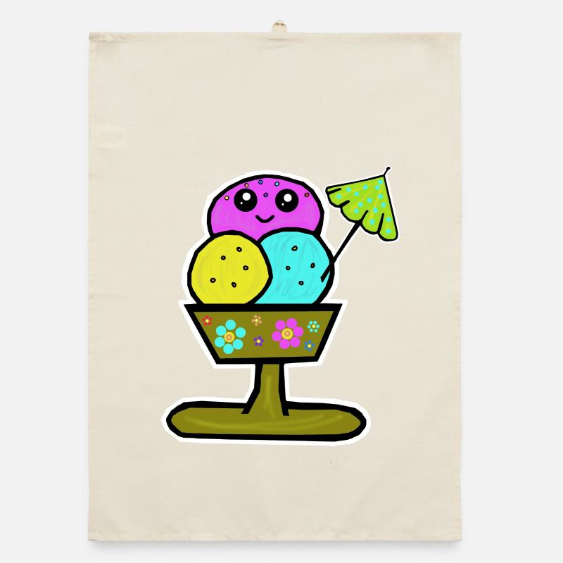 Glace colorée Sundae Glace Glace Glace Torchon bio