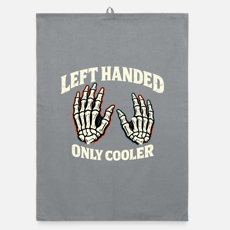 Left Handed Only Cool Skeleton Hands Organic dish towel