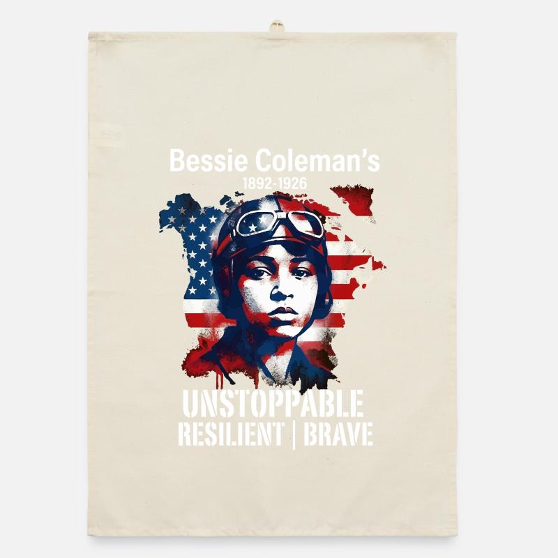 Bessie Coleman Mutig Luftfahrtpionierin Organic Geschirrtuch