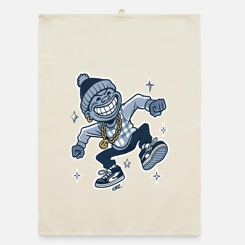 Grinning Rapper with Gold Chain Organic dish towel