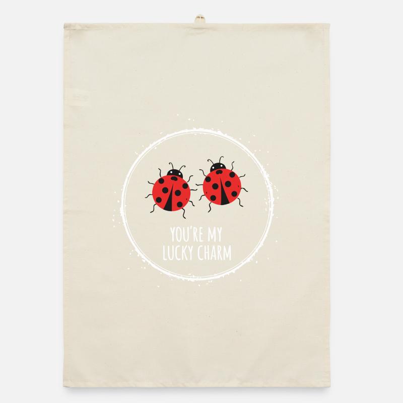 Ladybug Lucky Charm Partner Gift Organic dish towel