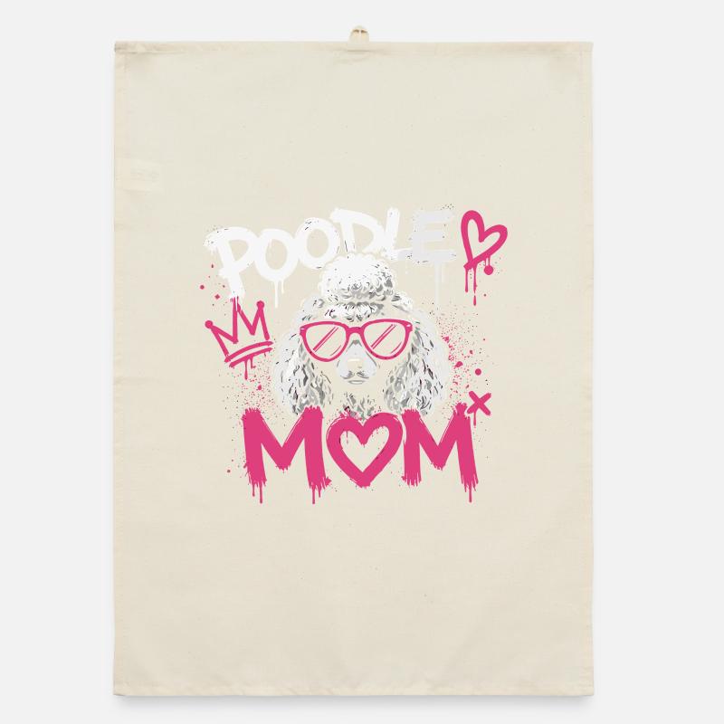 Maman Caniche Graffiti Rose Torchon bio