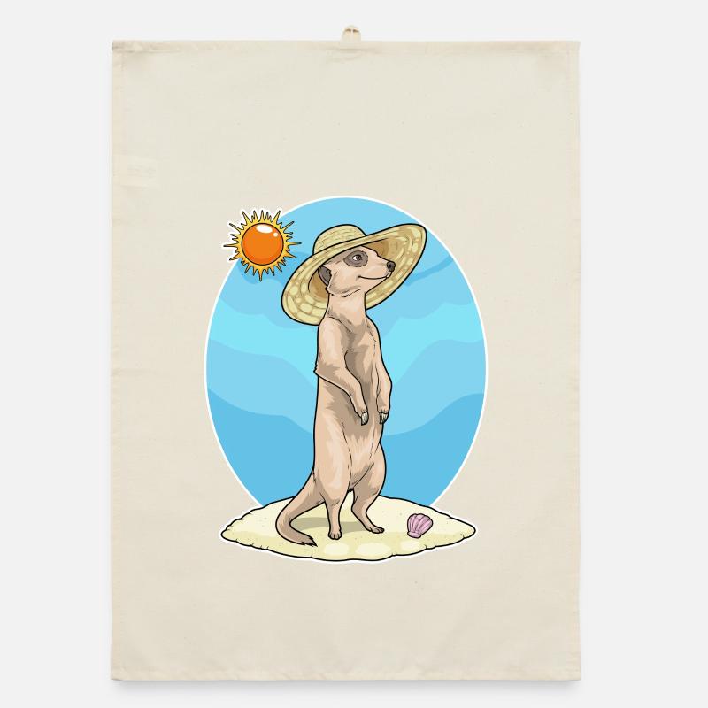 Meerkat Beach Straw Hat Summer Organic dish towel